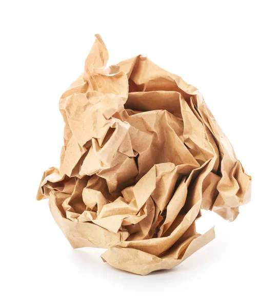Crumpled paper on white background. Recycling concept — Stok fotoğraf