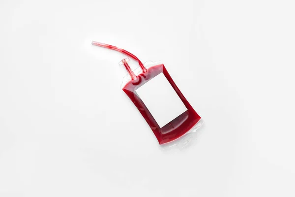 Blood pack for transfusion on white background — Stok fotoğraf