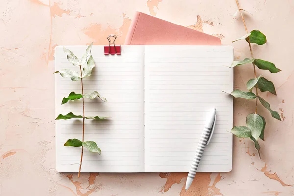 Notebooks with pen on white background — Stock Photo, Image