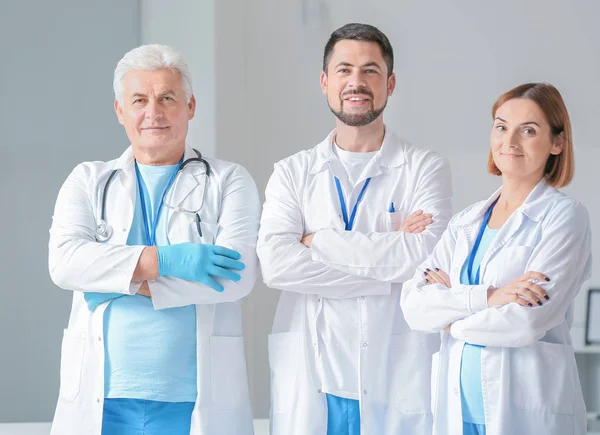 Team of professional doctors in clinic — 스톡 사진