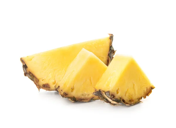 Slices of fresh pineapple on white background — Stock Photo, Image