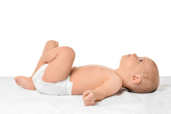 Bebé bonito isolado em branco — Fotografia de Stock
