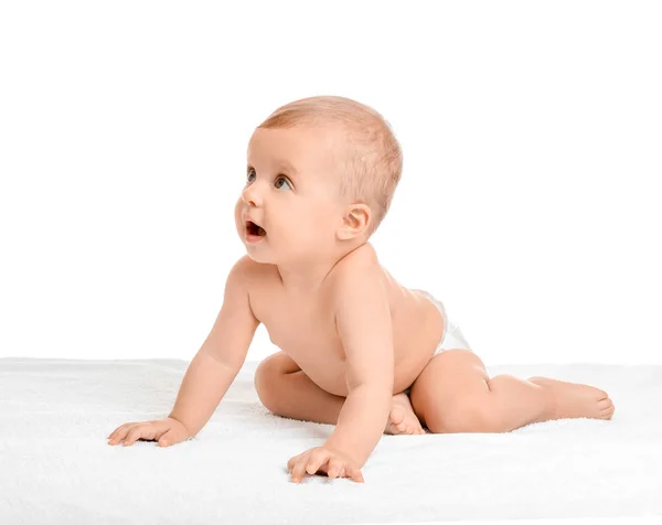 Lindo bebé aislado en blanco — Foto de Stock