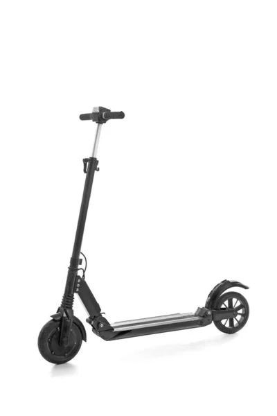 Moderno scooter elettrico calcio su sfondo bianco — Foto Stock
