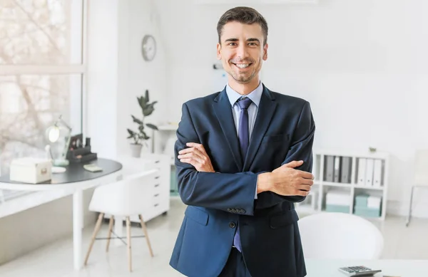 Portrait of male bank manager in office — Stock Photo, Image