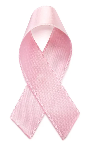 Nastro rosa su sfondo bianco. Concetto di sensibilizzazione sul cancro al seno — Foto Stock