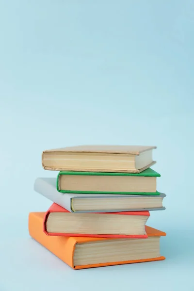 Many books on color background — Stock Photo, Image