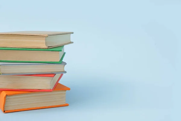 Many books on color background — Stock Photo, Image