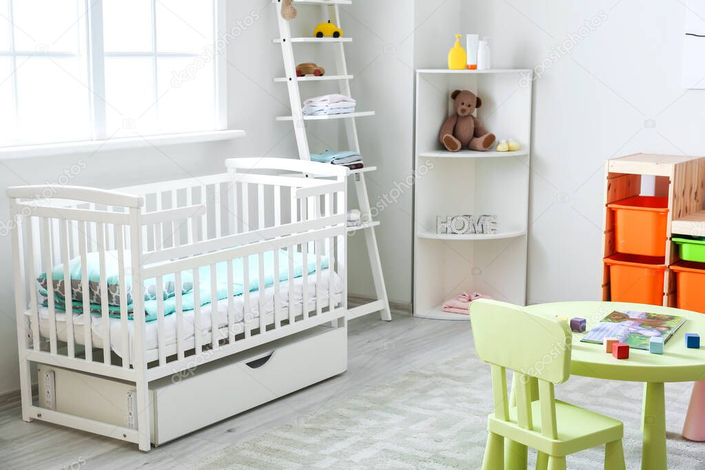 Interior of modern baby room