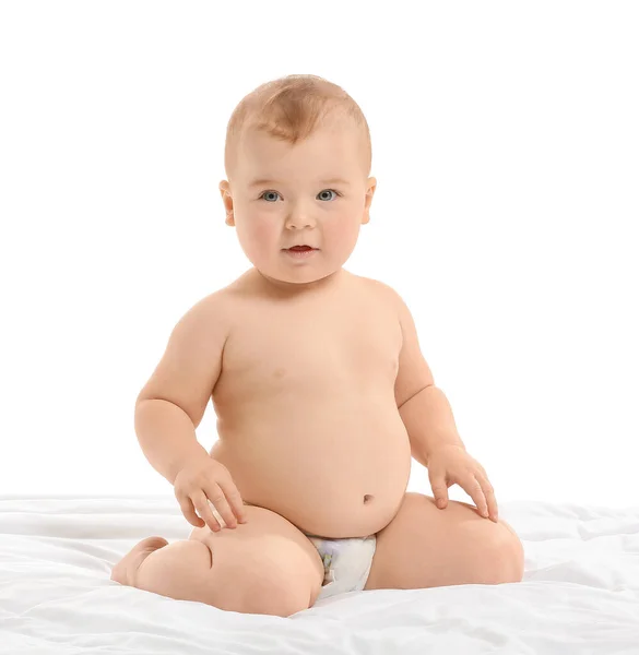 Cute little baby on white background — Stock Photo, Image