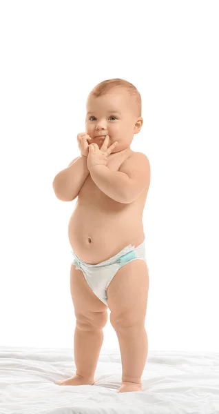 Cute little baby on white background — Stock Photo, Image