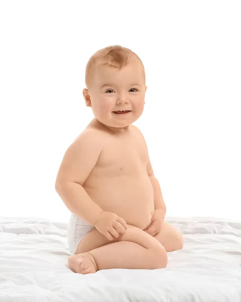 Nettes kleines Baby auf weißem Hintergrund — Stockfoto