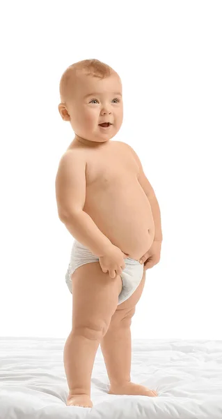 Nettes kleines Baby auf weißem Hintergrund — Stockfoto