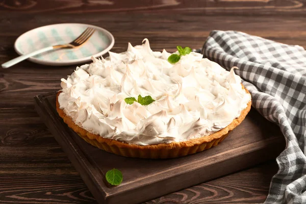 Tasty pie on wooden table — Stock Photo, Image