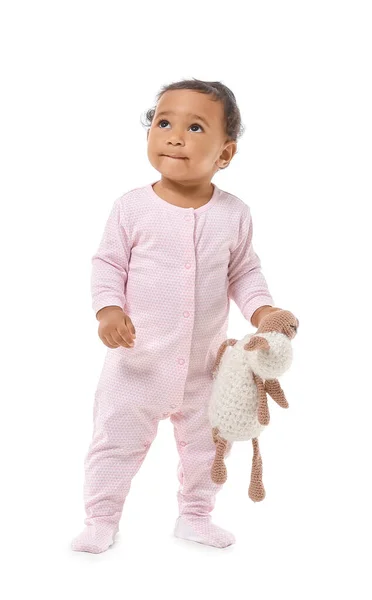 Leuke Afro-Amerikaanse baby geïsoleerd op wit — Stockfoto