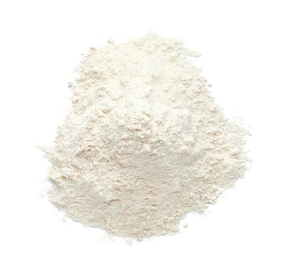 Heap Flour White Background — Stock Photo, Image