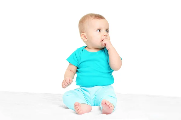 Cute Little Baby Isolated White — Stock Photo, Image