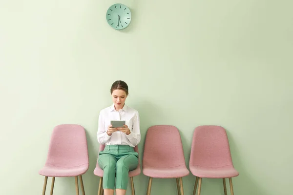 Young Woman Waiting Job Interview Indoors — Stock Photo, Image