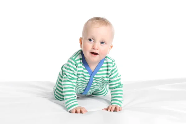 Bébé Drôle Mignon Isolé Sur Blanc — Photo