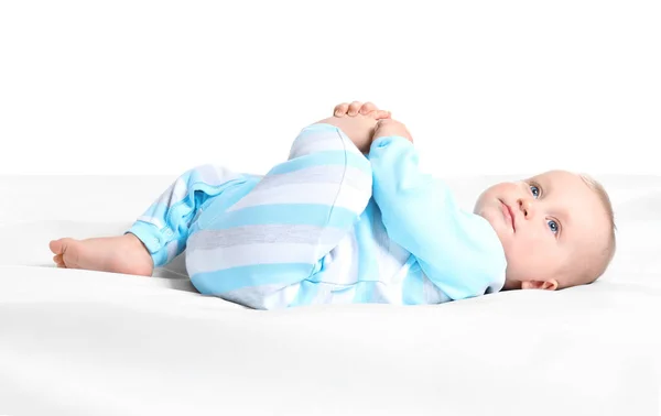 Bébé Drôle Mignon Isolé Sur Blanc — Photo