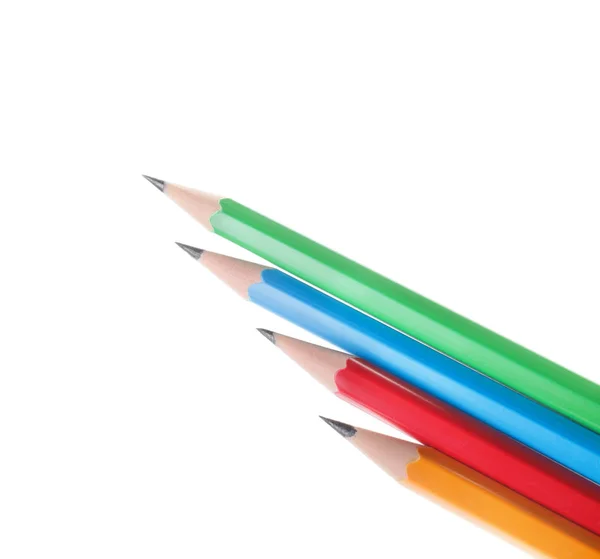Gewöhnliche Bleistifte Auf Weißem Hintergrund — Stockfoto