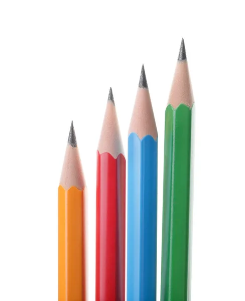 Crayons Ordinaires Sur Fond Blanc — Photo