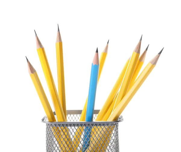 Ordinary Pencils White Background — Stock Photo, Image