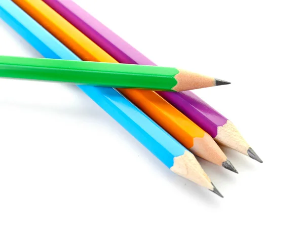 Ordinary Pencils White Background — Stock Photo, Image