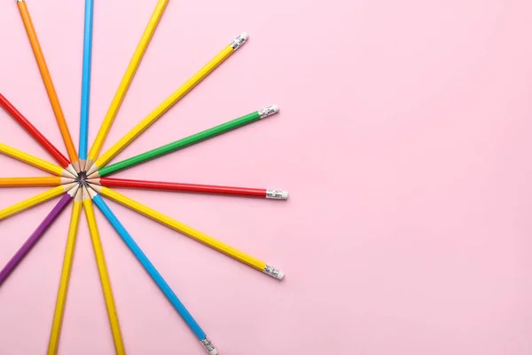 Ordinary Pencils Color Background — Stock Photo, Image