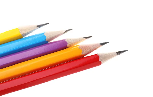 Ordinary Pencils White Background — Stock Photo, Image