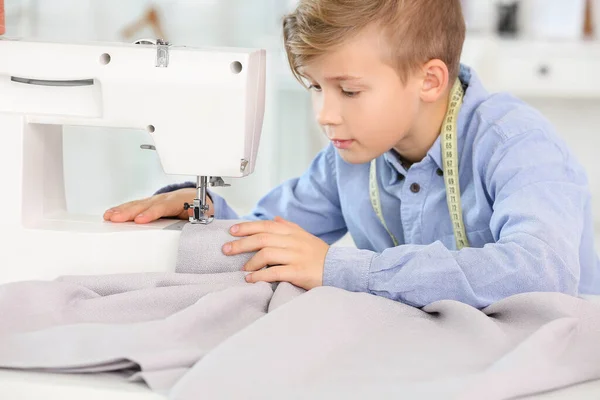 Cute Little Tailor Working Atelier — Stock Photo, Image