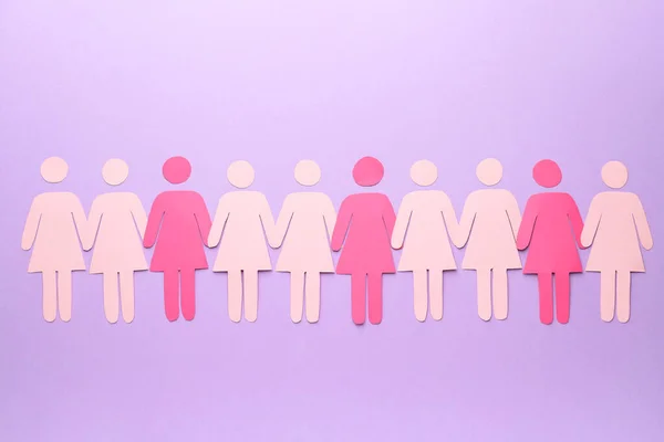 Molte Figure Femminili Sfondo Colori Concetto Femminismo — Foto Stock