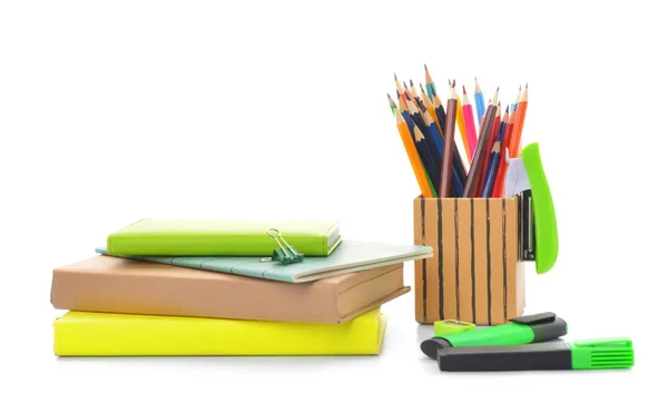 Set School Supplies White Background — Stock Photo, Image