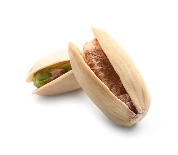 Tasty Pistachio Nuts White Background — Stock Photo, Image