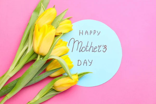 Beautiful Flowers Card Mother Day Color Background — Stock Photo, Image