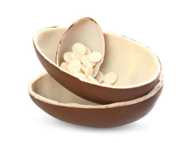 Солодкий Шоколад Великодні Яйця Білому Тлі — стокове фото