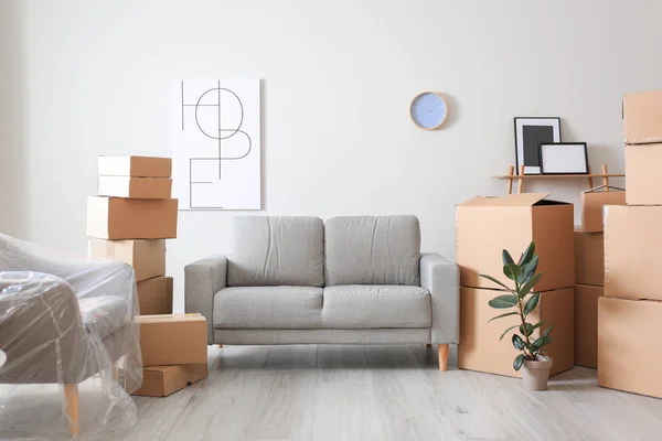 Cajas Móviles Con Pertenencias Habitación — Foto de Stock