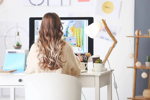 Female Interior Designer Working Office — Stock Photo, Image