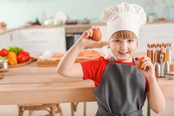 Schattige Kleine Chef Kok Keuken — Stockfoto