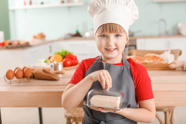 Süße Kleine Köchin Der Küche — Stockfoto