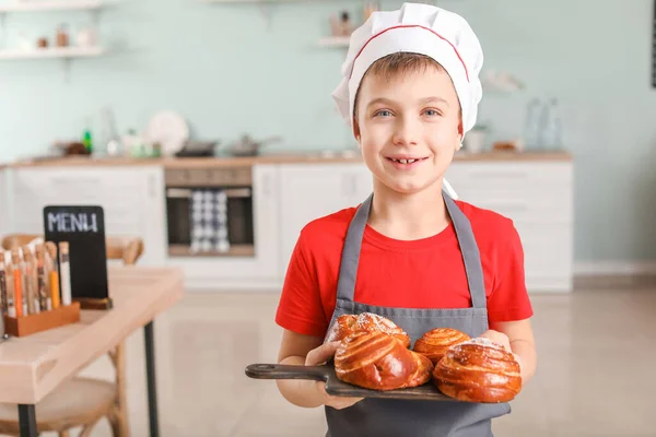 Cute Little Chef Buns Kitchen — Stock Photo, Image