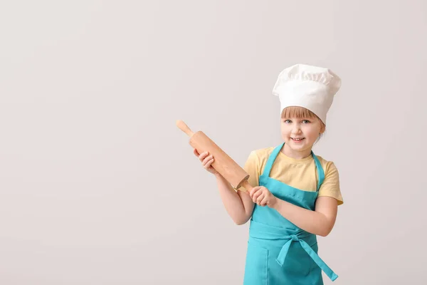 Carino Piccolo Chef Sfondo Chiaro — Foto Stock