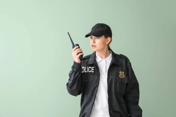 Ufficiale Polizia Femminile Sfondo Colori — Foto Stock