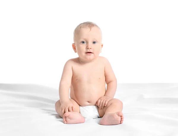 Lindo Bebé Divertido Aislado Blanco — Foto de Stock