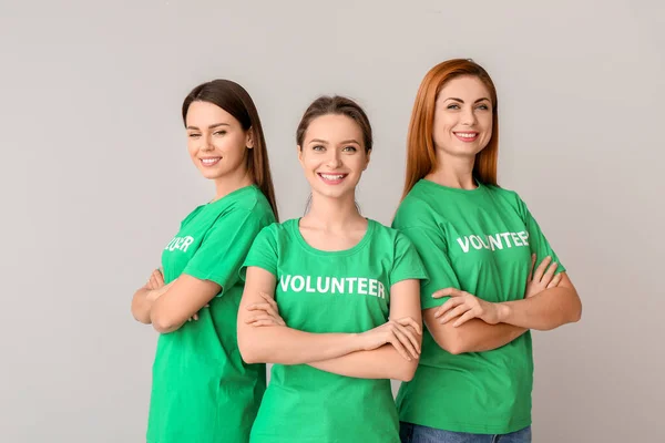Equipo Voluntarios Sobre Fondo Claro — Foto de Stock