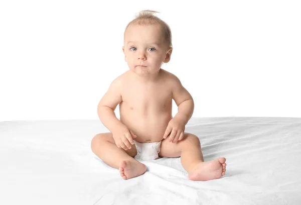 Lindo Bebé Divertido Aislado Blanco —  Fotos de Stock