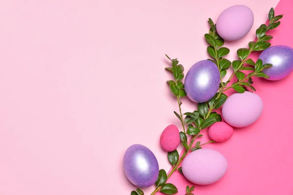 Belle Uova Pasqua Sfondo Colore — Foto Stock