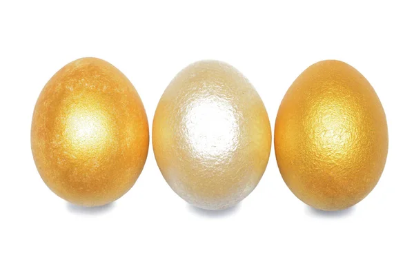 Hermosos Huevos Pascua Sobre Fondo Blanco —  Fotos de Stock