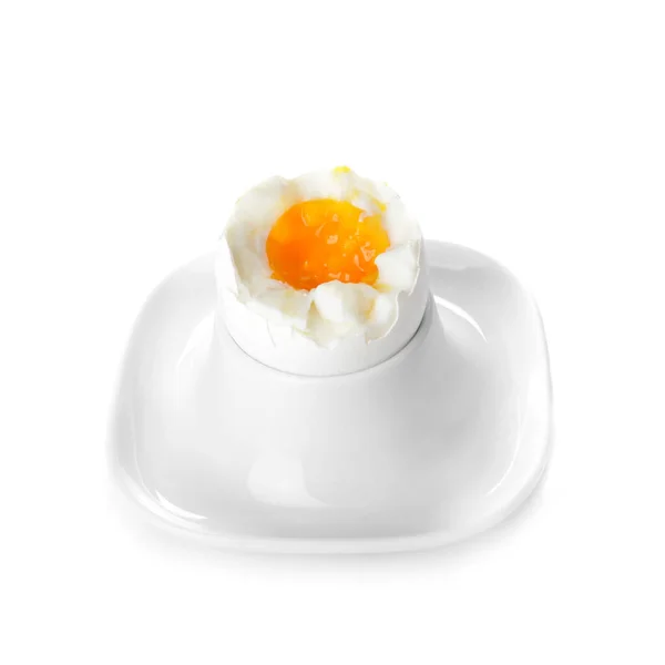 Свіже Варене Яйце Білому Тлі — стокове фото