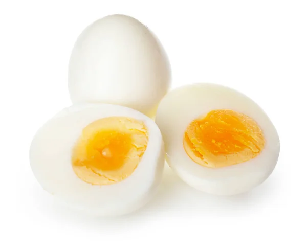 Frisch Gekochte Eier Auf Weißem Hintergrund — Stockfoto